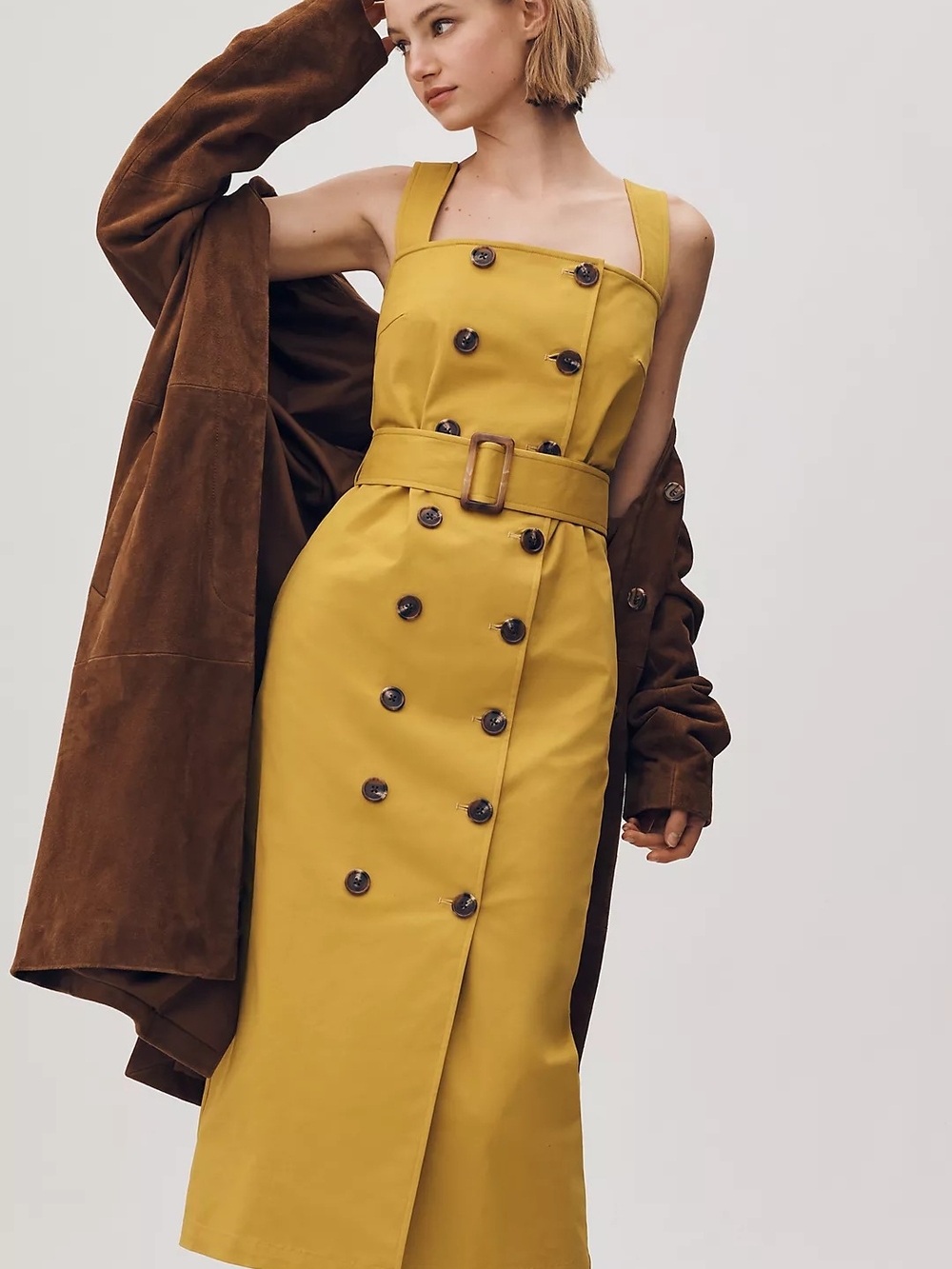 Mare Mare Utility Belted Trench Midi Dress